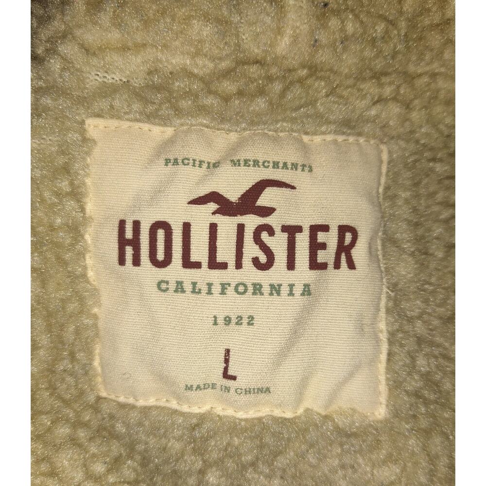 Hollister Sherpa Sweater Gray Hoodie Jacket ADULT L Skater Grunge Unisex - Picture 8 of 16